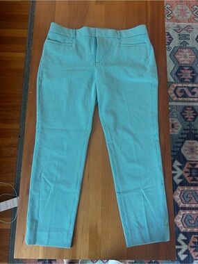 Banana Republic Teal & White Checked Pants